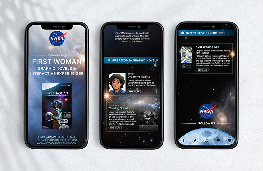 NASA Newsletter mockup on phone